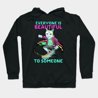 Rainbow Unicorn Skateboarding Cat Hoodie